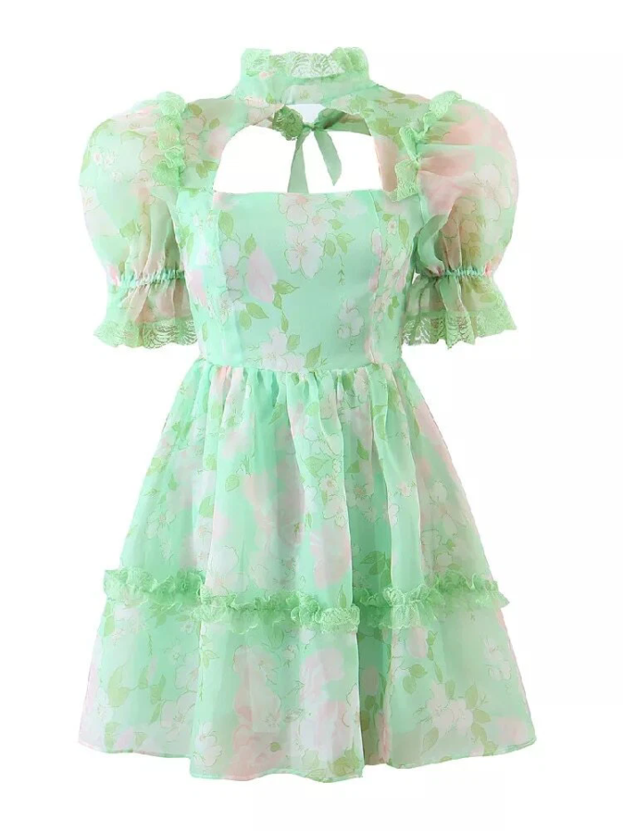 Bloggers favs shop liropolla-0 A-line Short Sleeve Puff Mini Dress